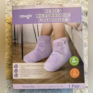 Newgo Heated Foot Booties – Microwaveable Slippers w/ Removable Heat Inserts